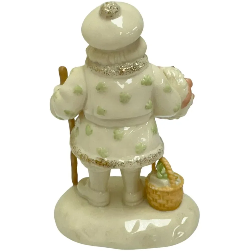 Vintage 2002 Lenox‎ A Merry Irish Santa Porcelain Figurine Clover Wreath 5”